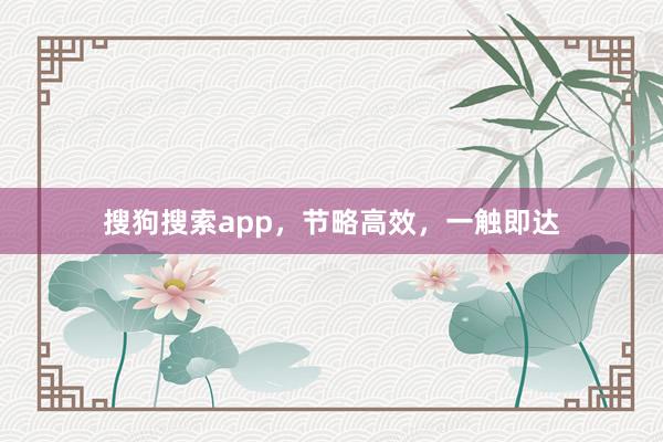 搜狗搜索app，节略高效，一触即达